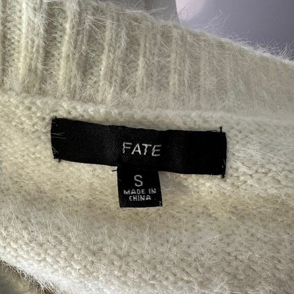 FATE Anthropologie Brown Blue Stripe Fair Aisle Soft Cozy Sweater Women's Small - Picture 5 of 6